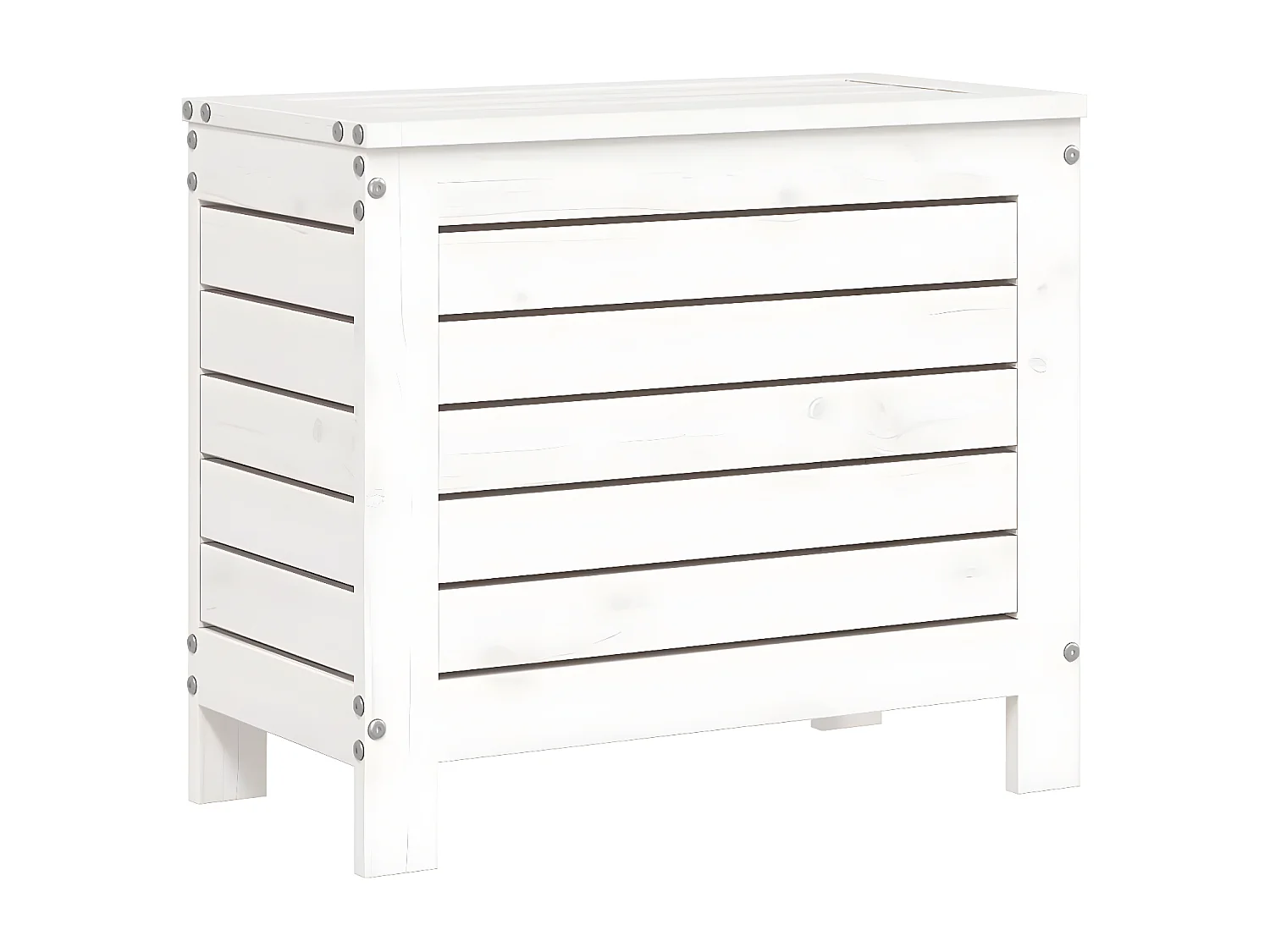 Salon de jardin 9 pcs blanc bois de pin massif