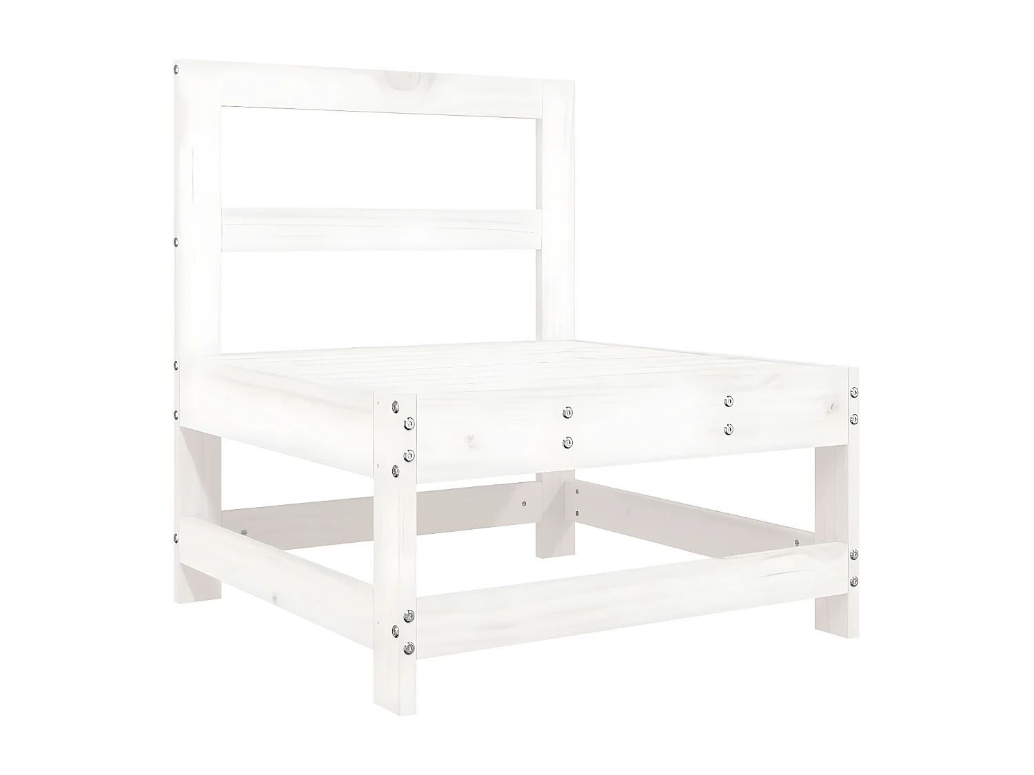 vidaXL Juego de sofás de jardín 7 pzas madera maciza de pino blanco