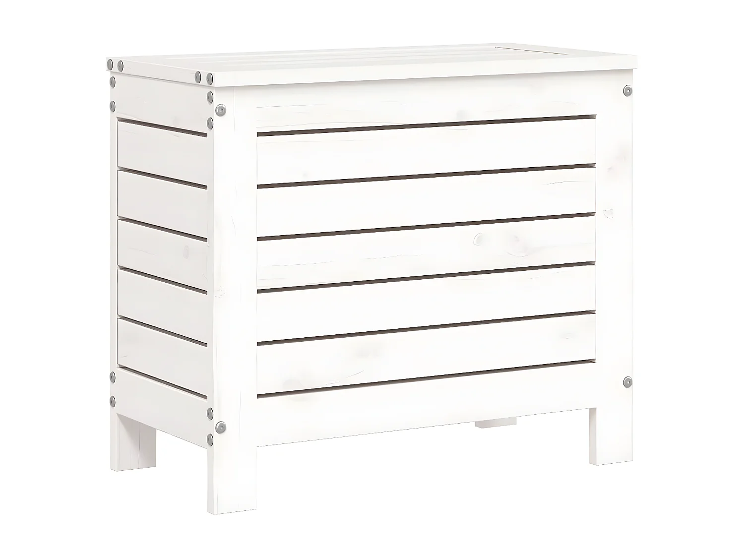 vidaXL Juego de sofás de jardín 7 pzas madera maciza de pino blanco