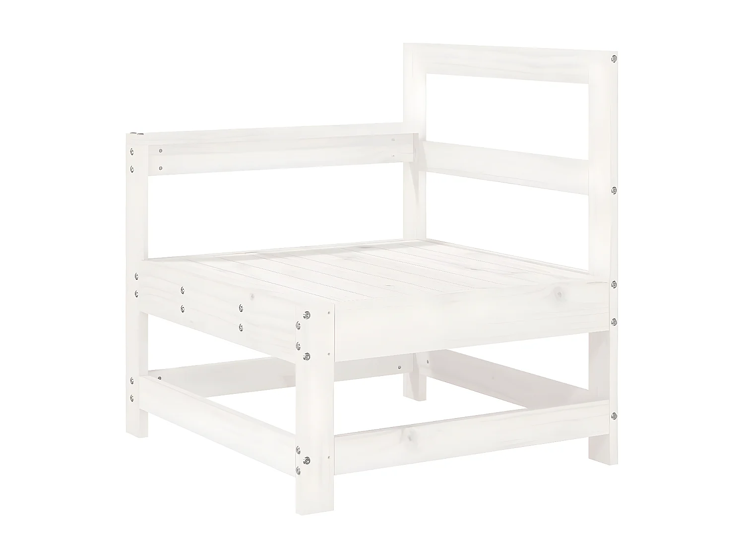 Salon de jardin 7 pcs blanc bois de pin massif