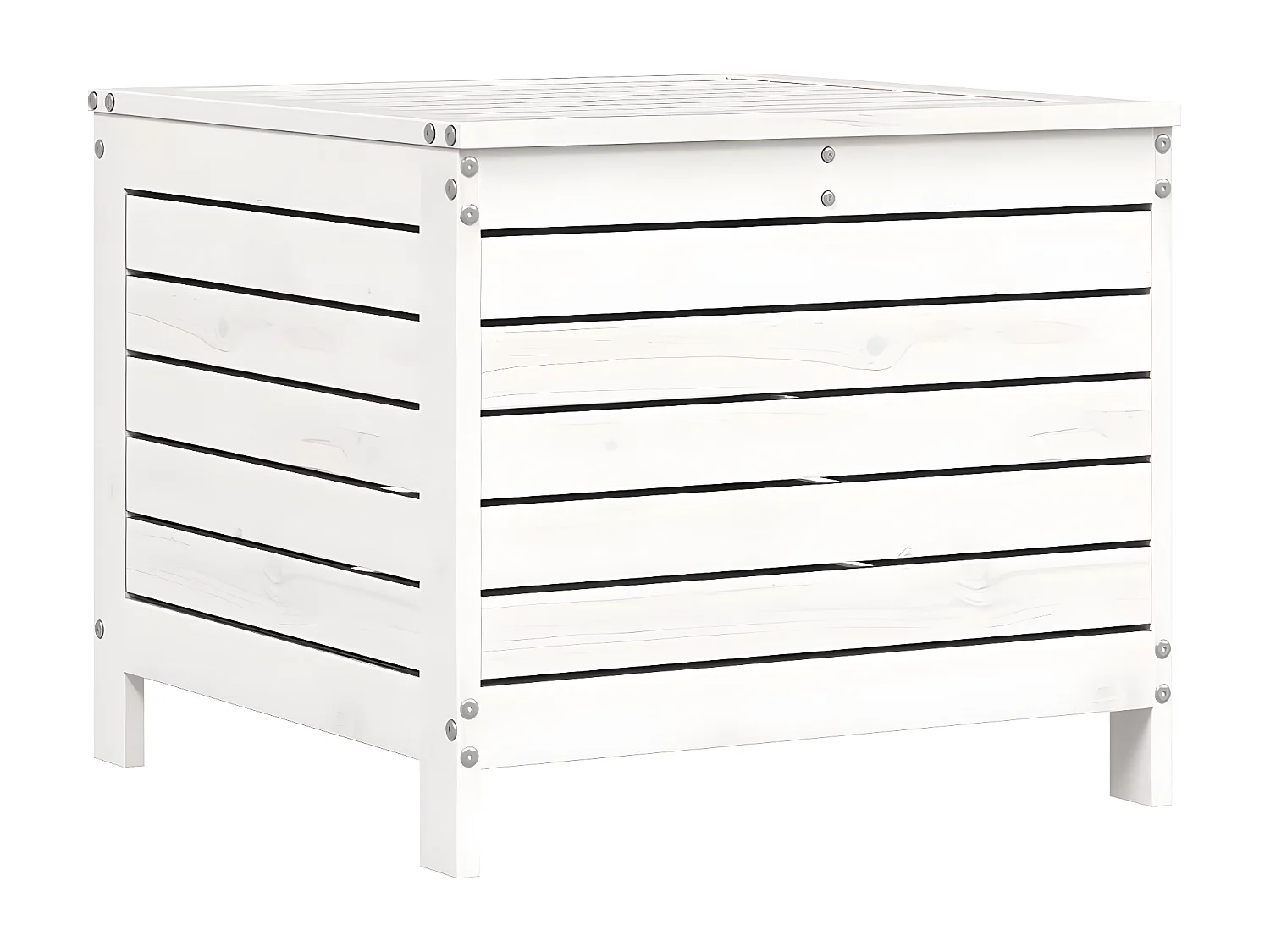 Salon de jardin 7 pcs blanc bois de pin massif