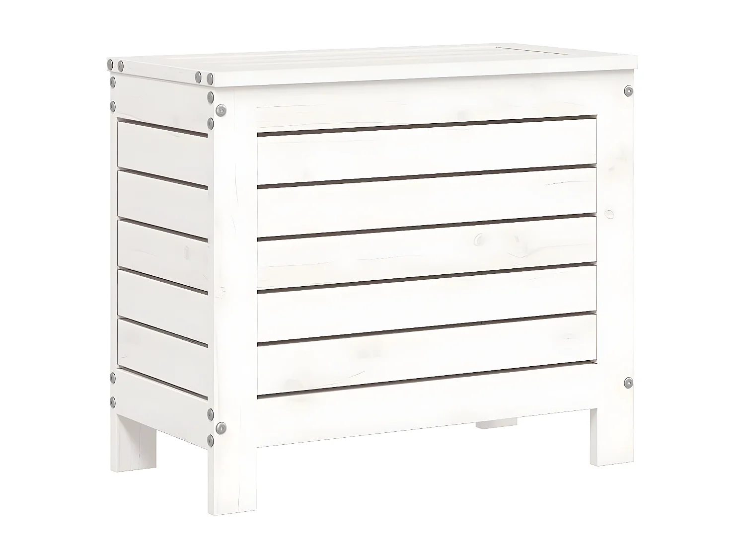 vidaXL Juego de sofás de jardín 10 pzas madera maciza de pino blanco