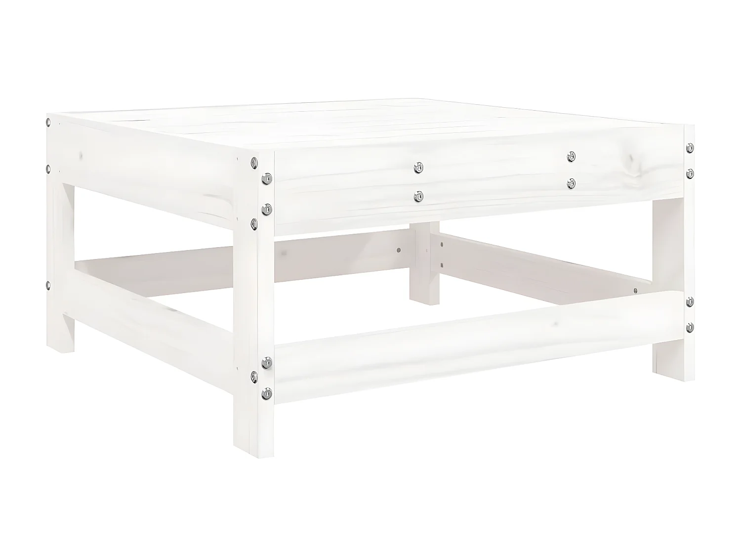 vidaXL Juego de sofás de jardín 10 pzas madera maciza de pino blanco