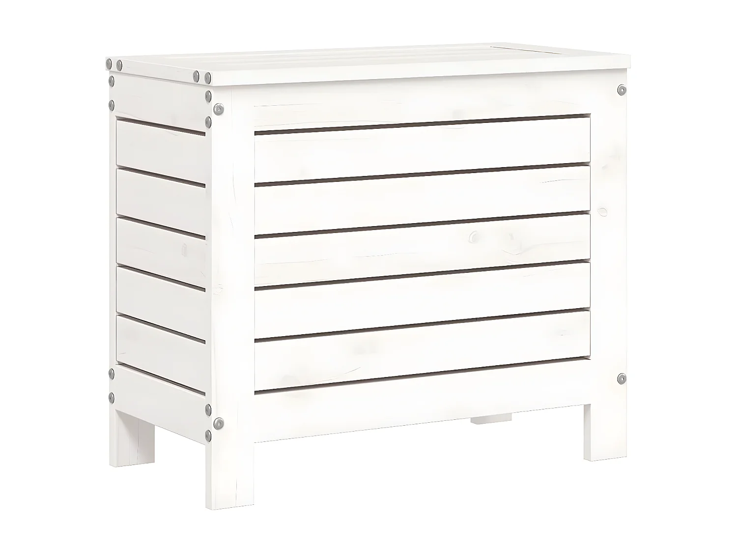 vidaXL Juego de sofás de jardín 10 pzas madera maciza de pino blanco