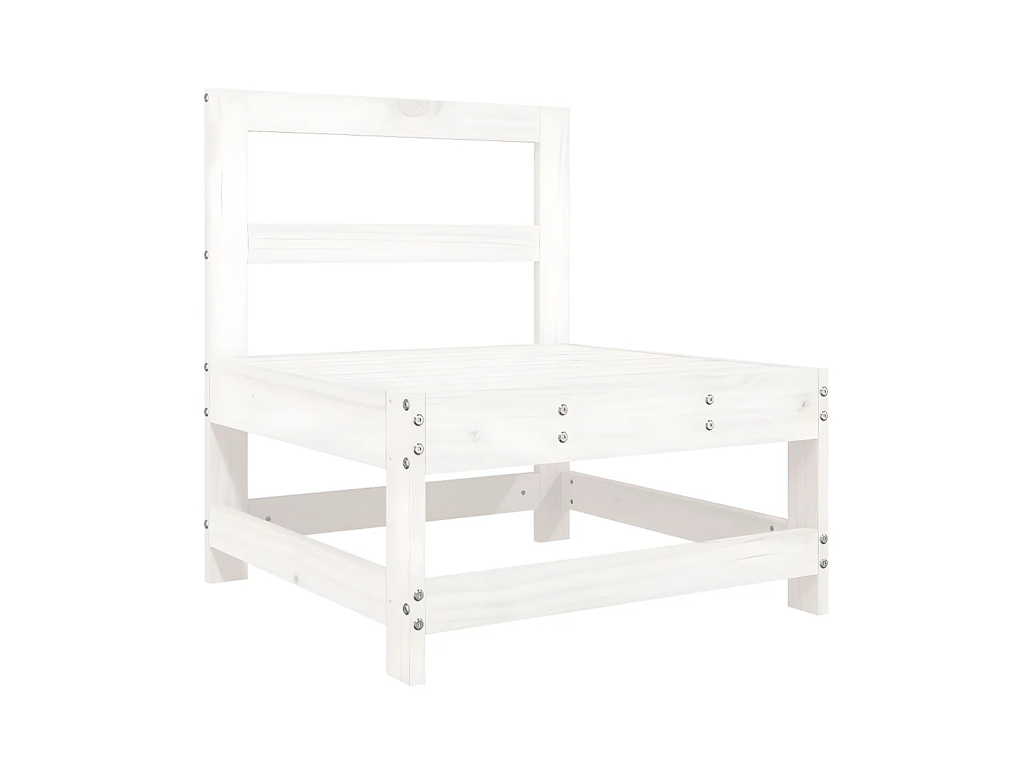 Salon de jardin 8 pcs blanc bois de pin massif
