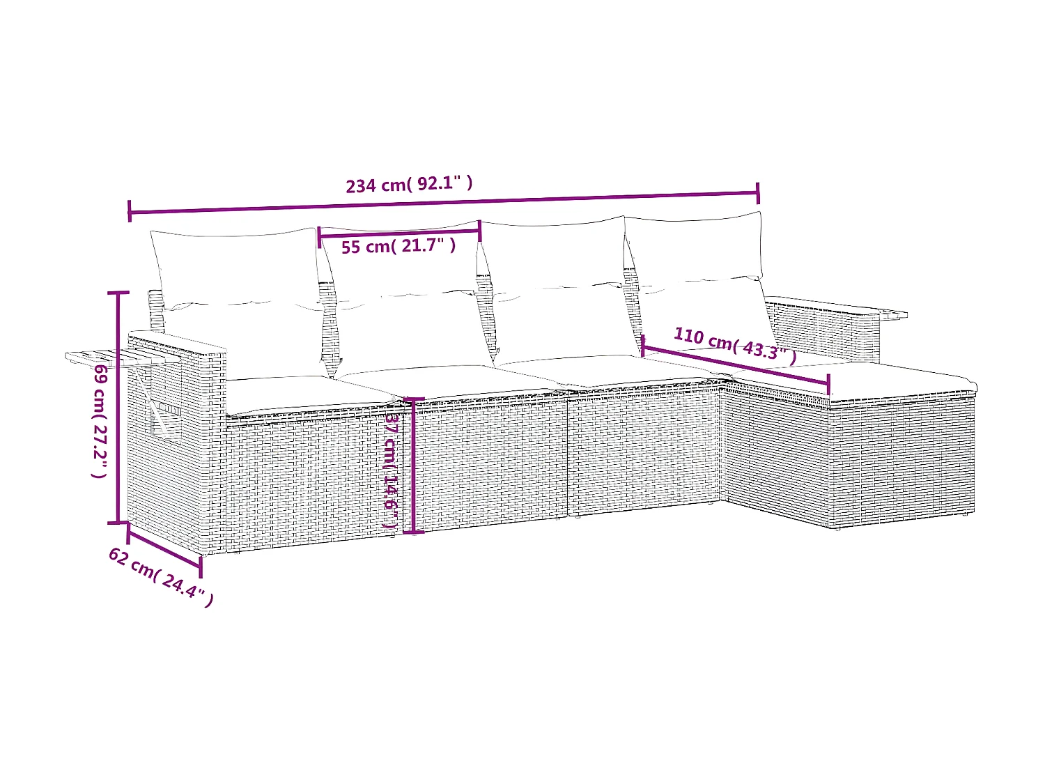 Salon de jardin avec coussins 5 pcs beige résine tressée