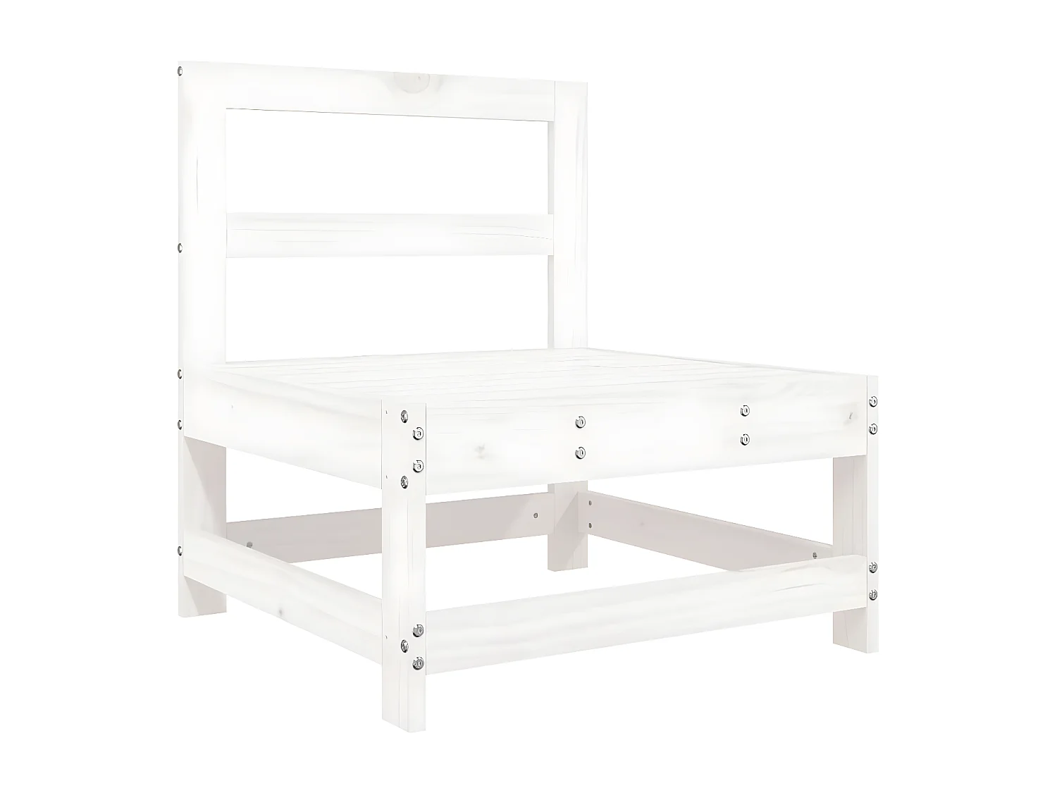 Salon de jardin 4 pcs blanc bois de pin massif