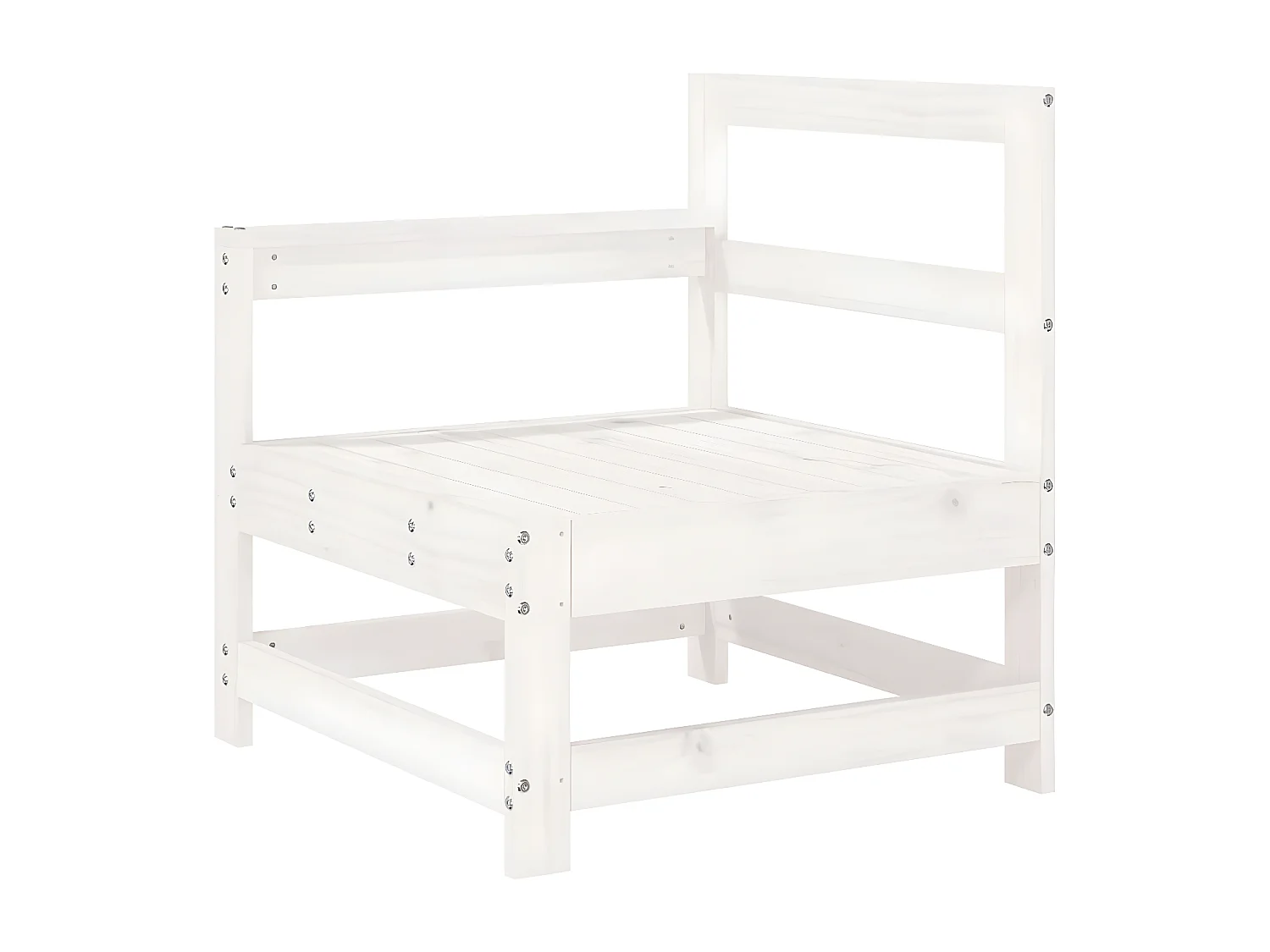 Salon de jardin 7 pcs blanc bois de pin massif