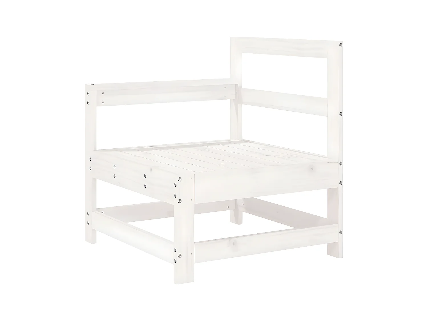 Salon de jardin 7 pcs blanc bois de pin massif