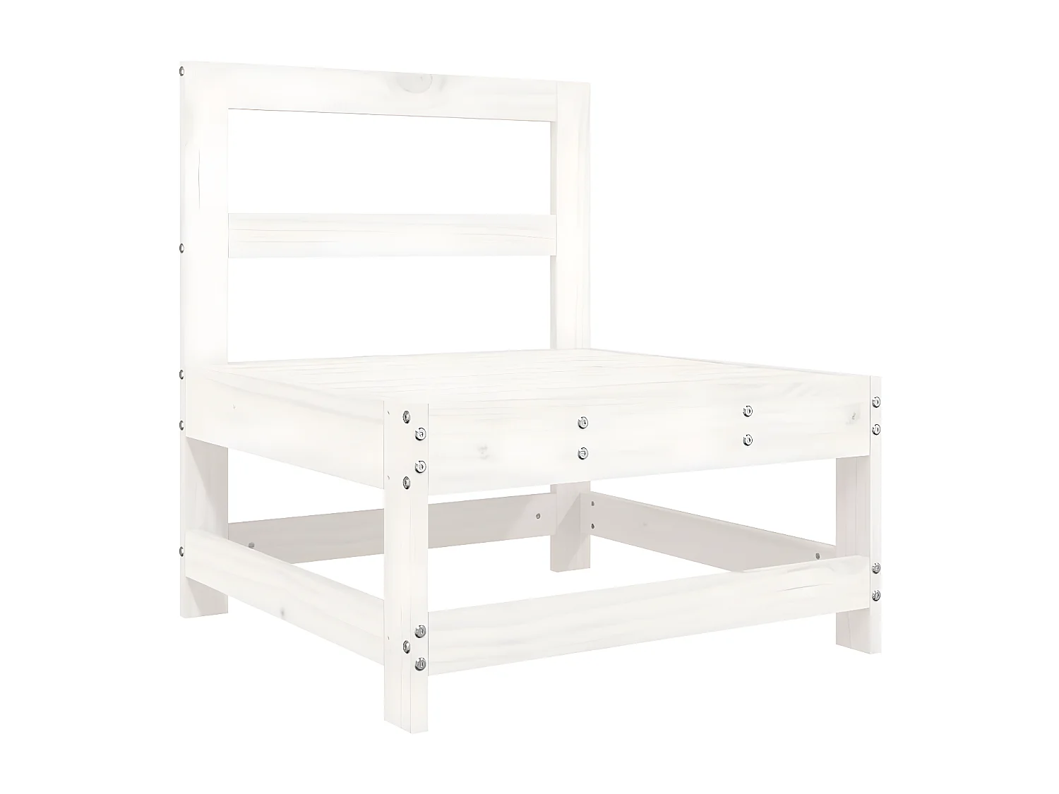 Salon de jardin 7 pcs blanc bois de pin massif