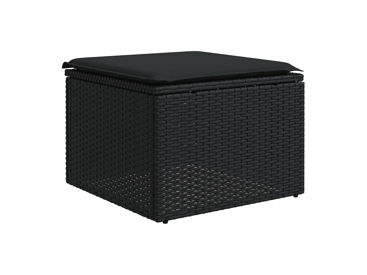 Salon de jardin 5 pcs avec coussins noir résine tressée