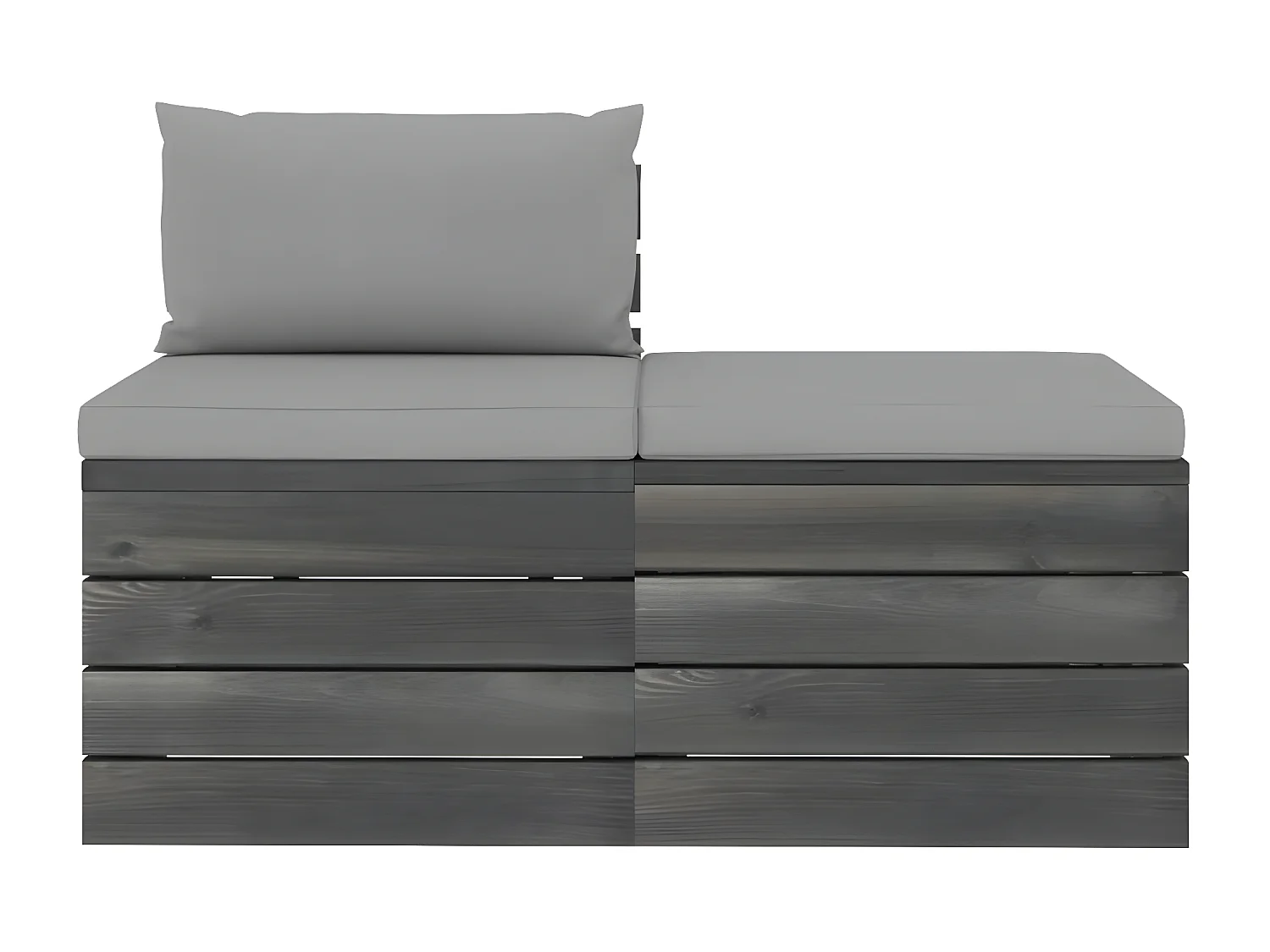 Salon palette de jardin 2 pcs avec coussins Bois de pin massif 18