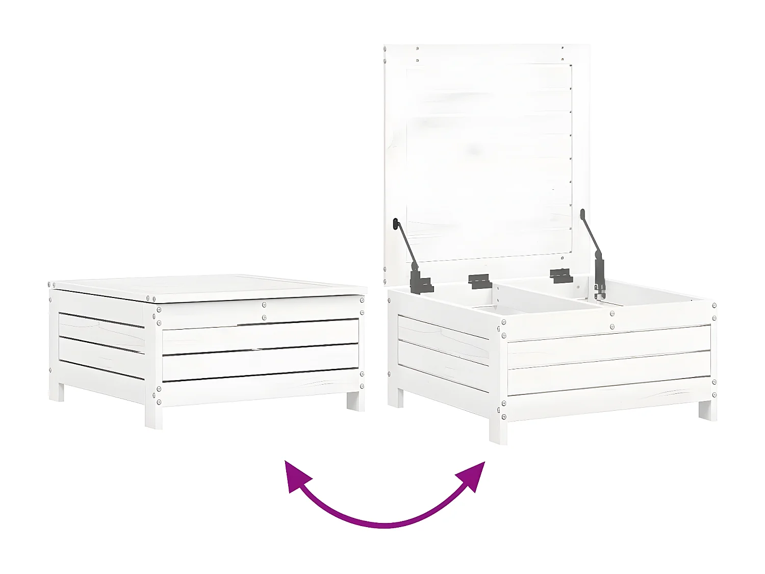 Salon de jardin 9 pcs blanc bois de pin massif