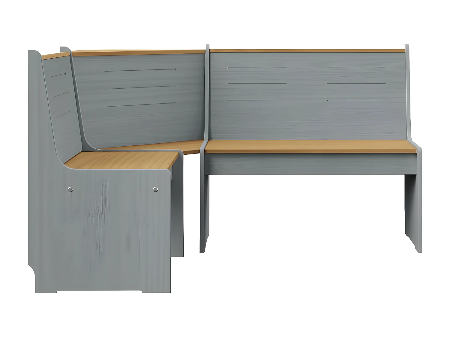 Salon de jardin 3 pcs Marron miel et girs Bois de pin massif