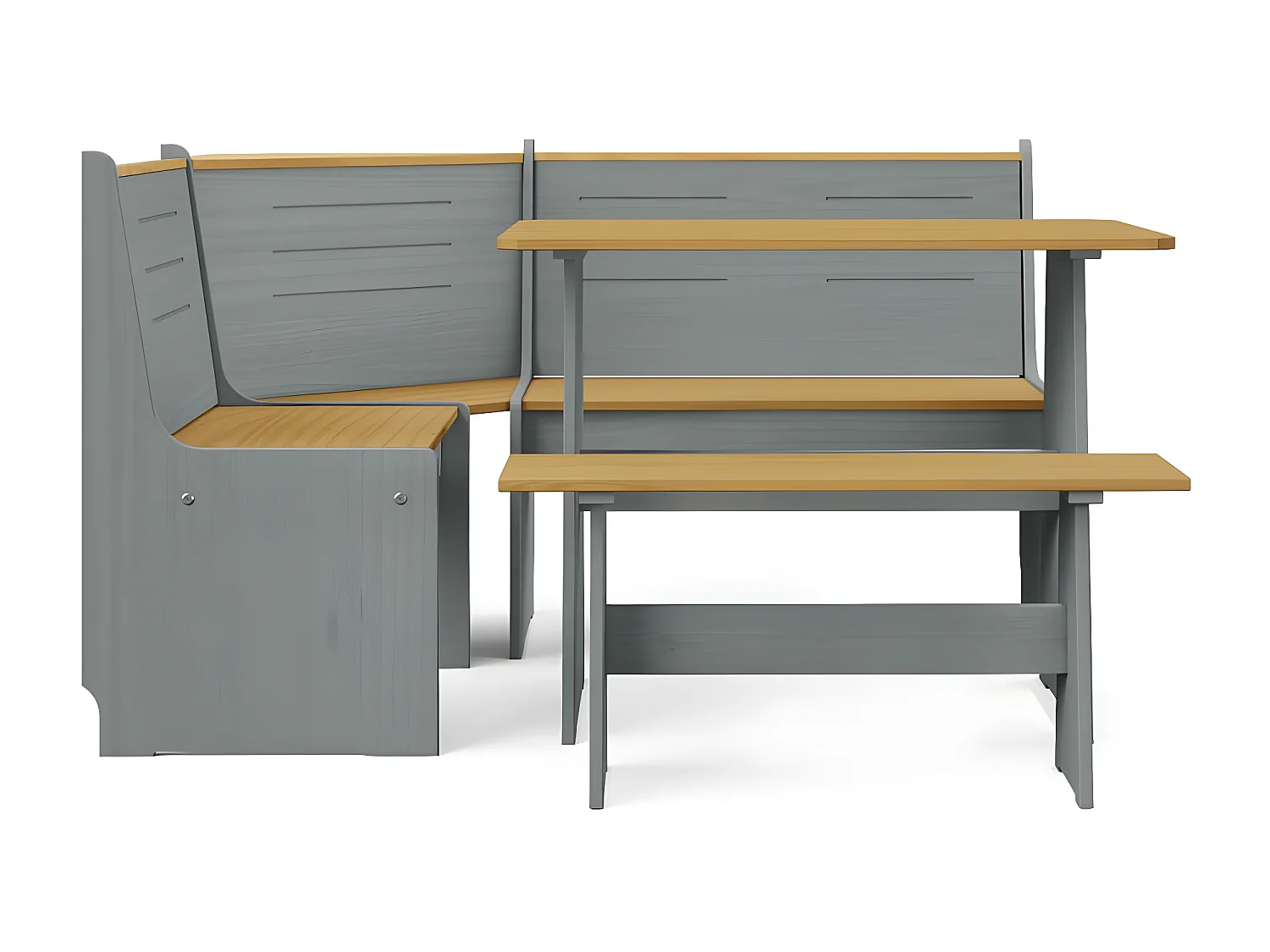 Salon de jardin 3 pcs Marron miel et girs Bois de pin massif