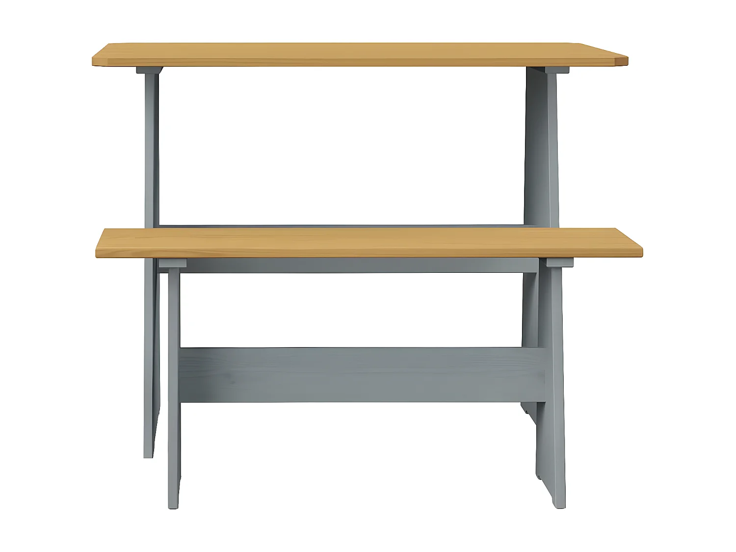 Salon de jardin 3 pcs Marron miel et girs Bois de pin massif