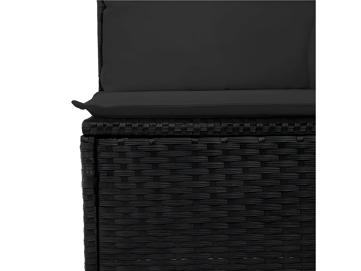 Salon de jardin 6 pcs avec coussins noir résine tressée