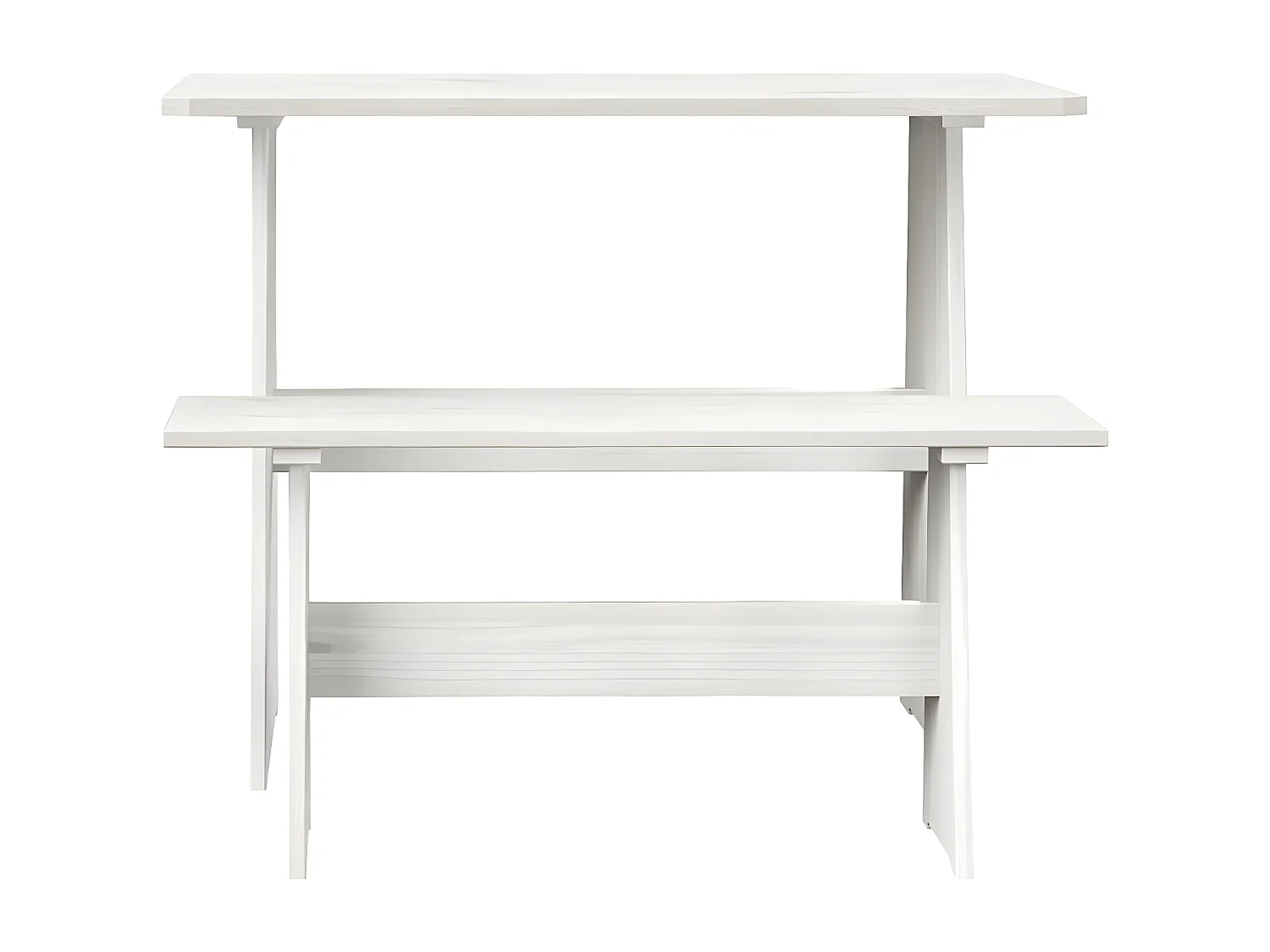 Salon de jardin 3 pcs Blanc Bois de pin massif 10