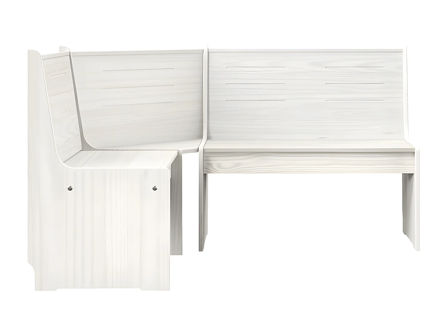 Salon de jardin 3 pcs Blanc Bois de pin massif 10