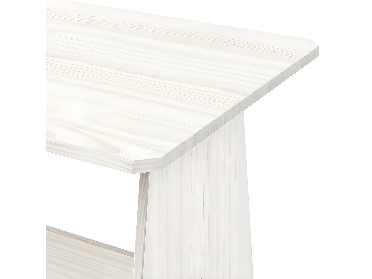 Salon de jardin 3 pcs Blanc Bois de pin massif 10