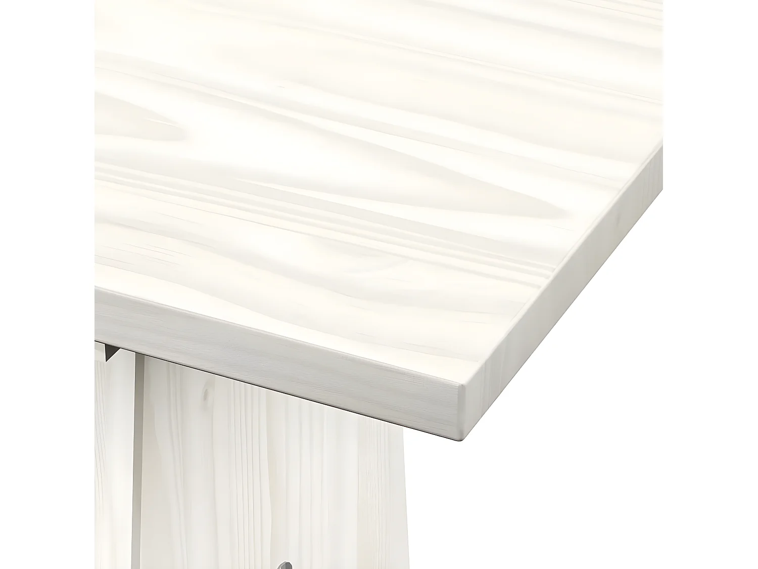 Salon de jardin 3 pcs Blanc Bois de pin massif 10