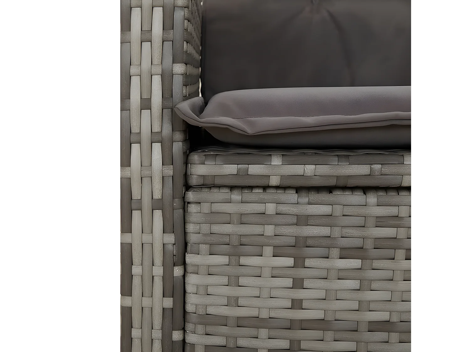 Ensemble à manger jardin 4pcs et coussins Gris Résine tressée