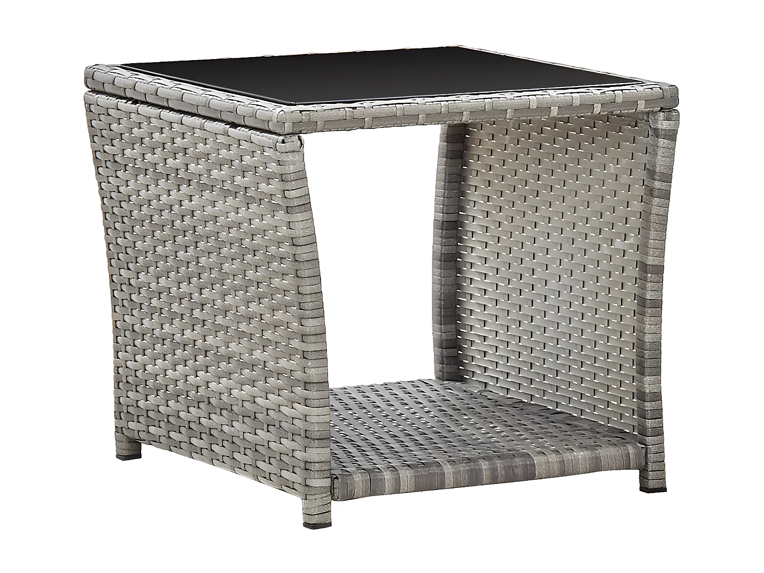 Ensemble à manger de jardin et coussins 2 pcs gris rotin