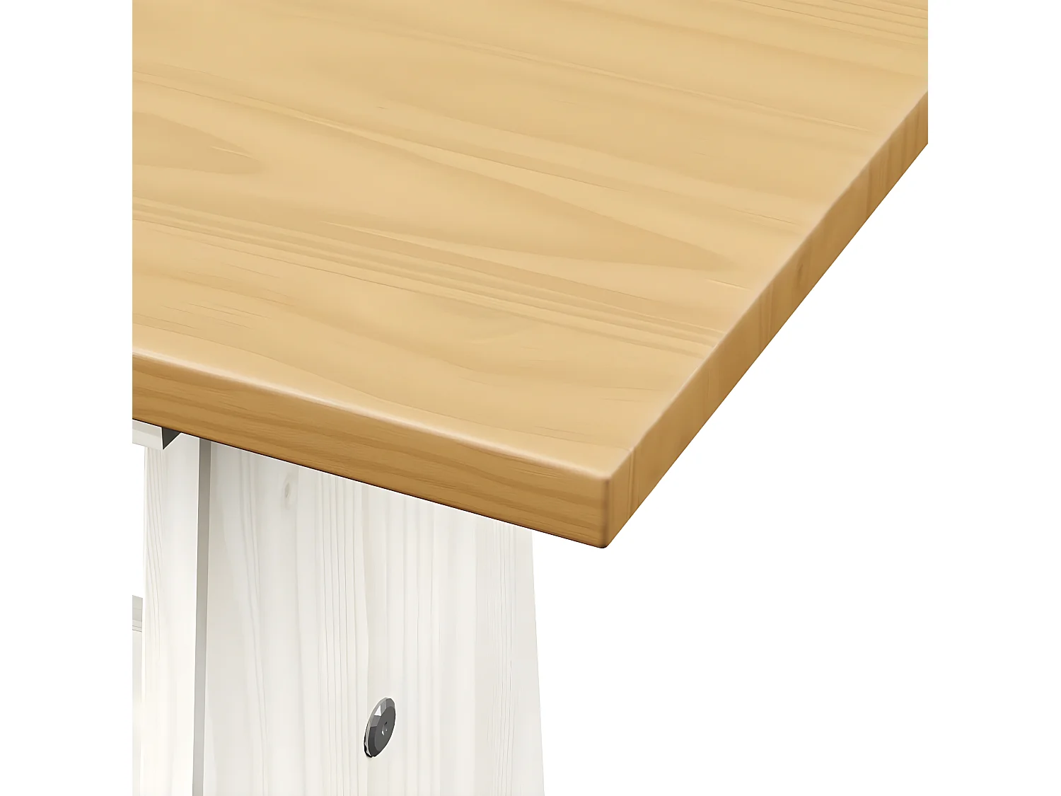 Salon de jardin 3 pcs Marron miel et Blanc Bois de pin massif