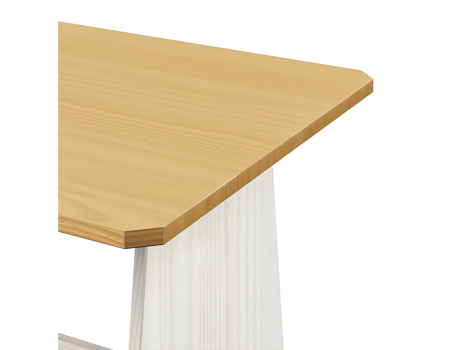 Salon de jardin 3 pcs Marron miel et Blanc Bois de pin massif