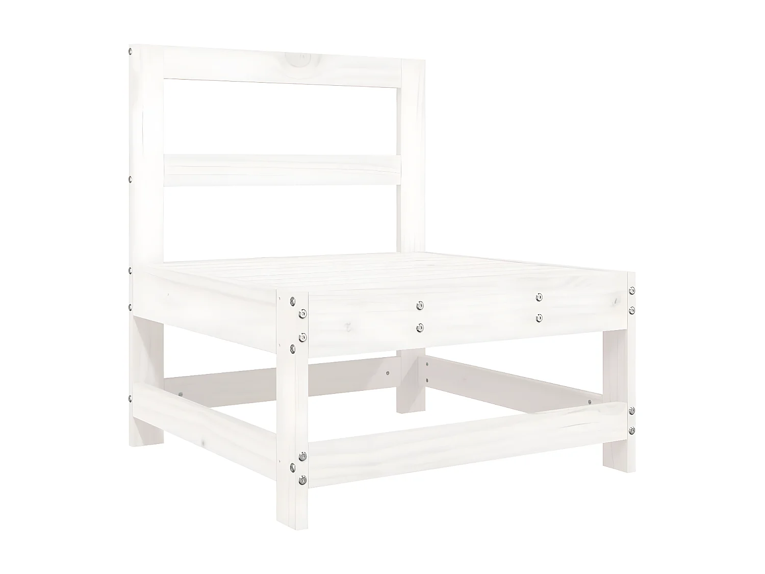 Salon de jardin 7 pcs blanc bois de pin massif