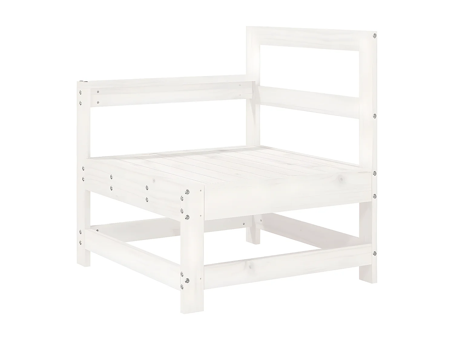 Salon de jardin 7 pcs blanc bois de pin massif