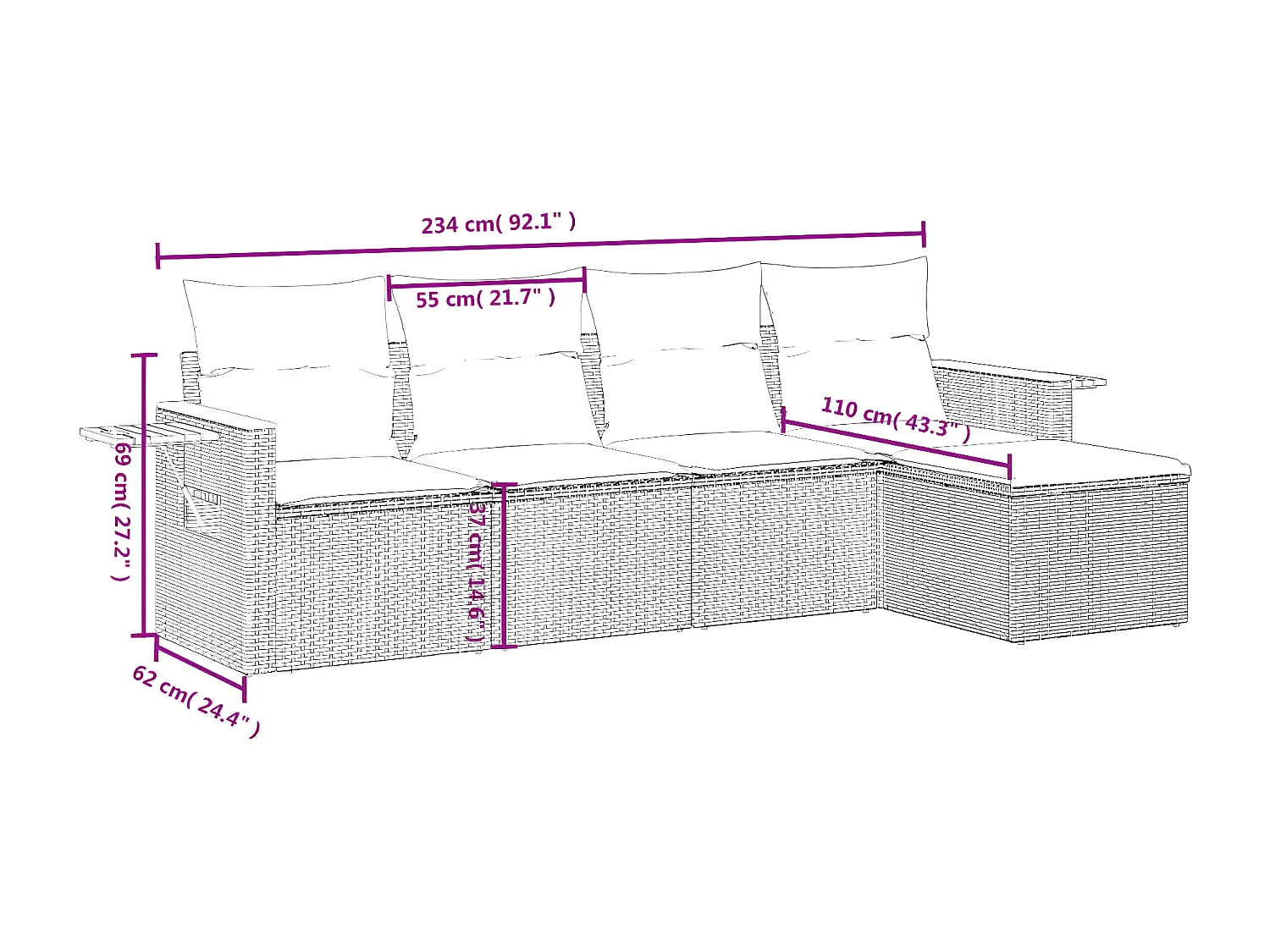 Salon de jardin avec coussins 5 pcs beige résine tressée