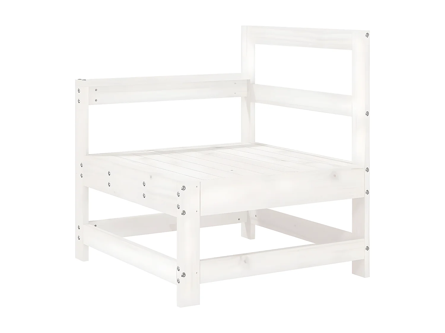 Salon de jardin 8 pcs blanc bois de pin massif