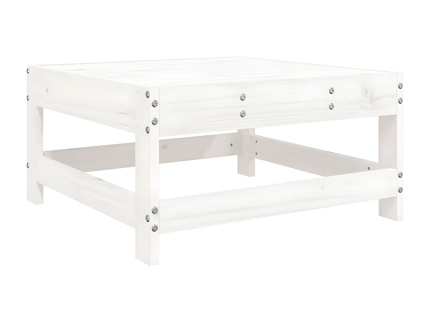 Salon de jardin 10 pcs blanc bois de pin massif