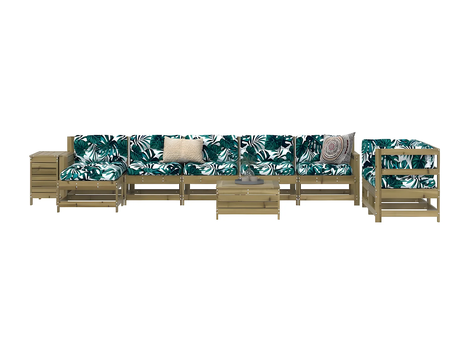 Salon de jardin 10 pcs bois de pin imprégné