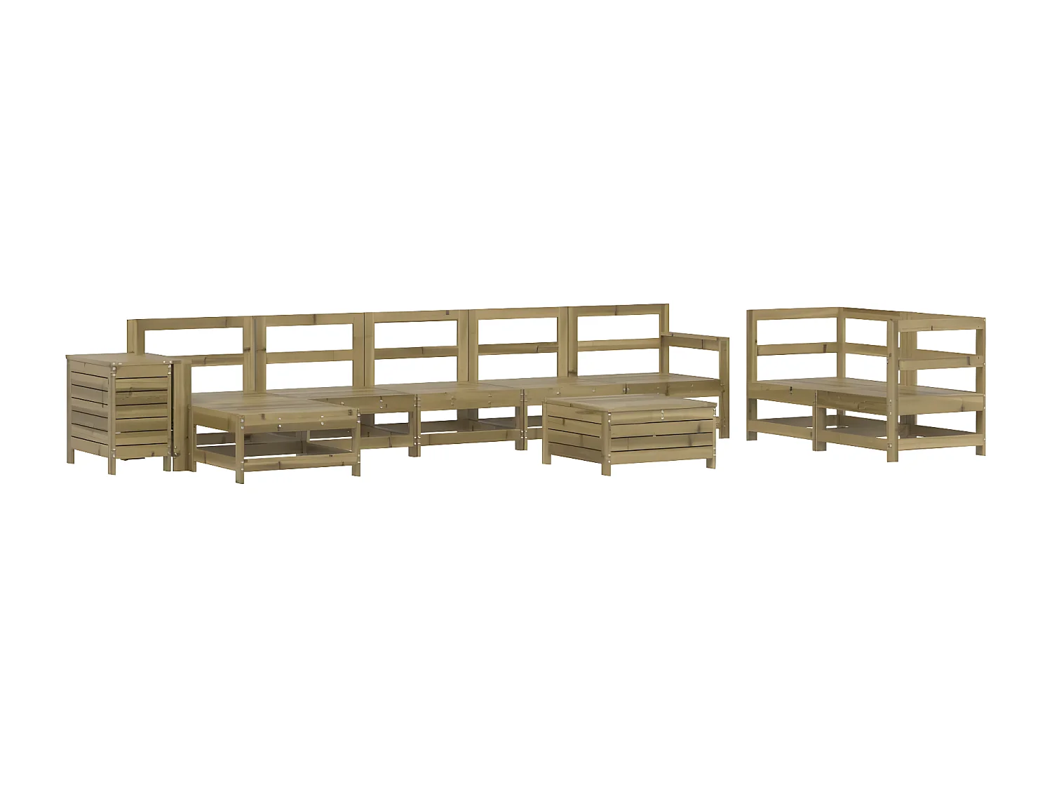 Salon de jardin 10 pcs bois de pin imprégné