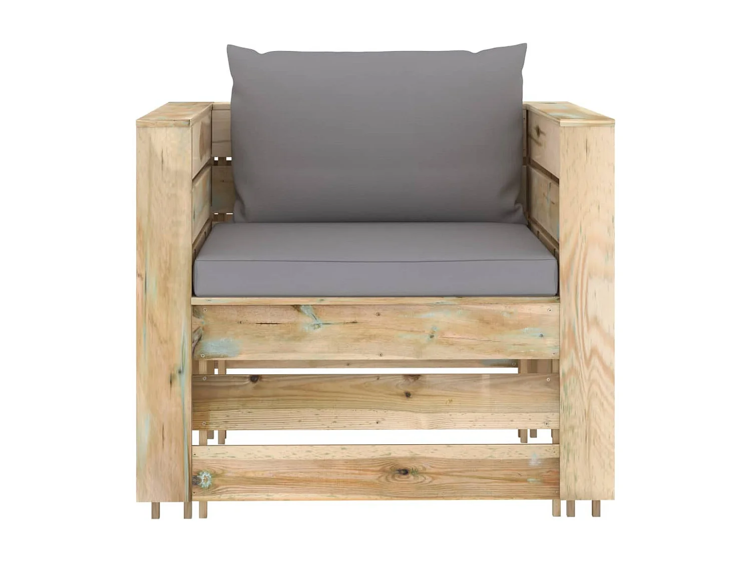 Salon de jardin 2 pcs avec coussins Bois imprégné de vert 3