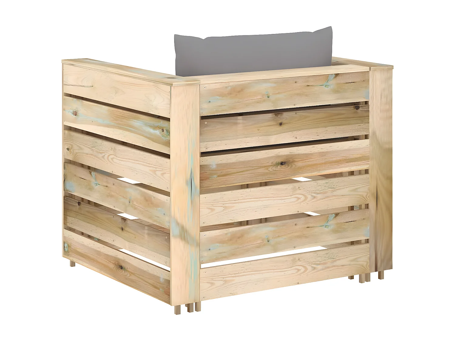 Salon de jardin 2 pcs avec coussins Bois imprégné de vert 3