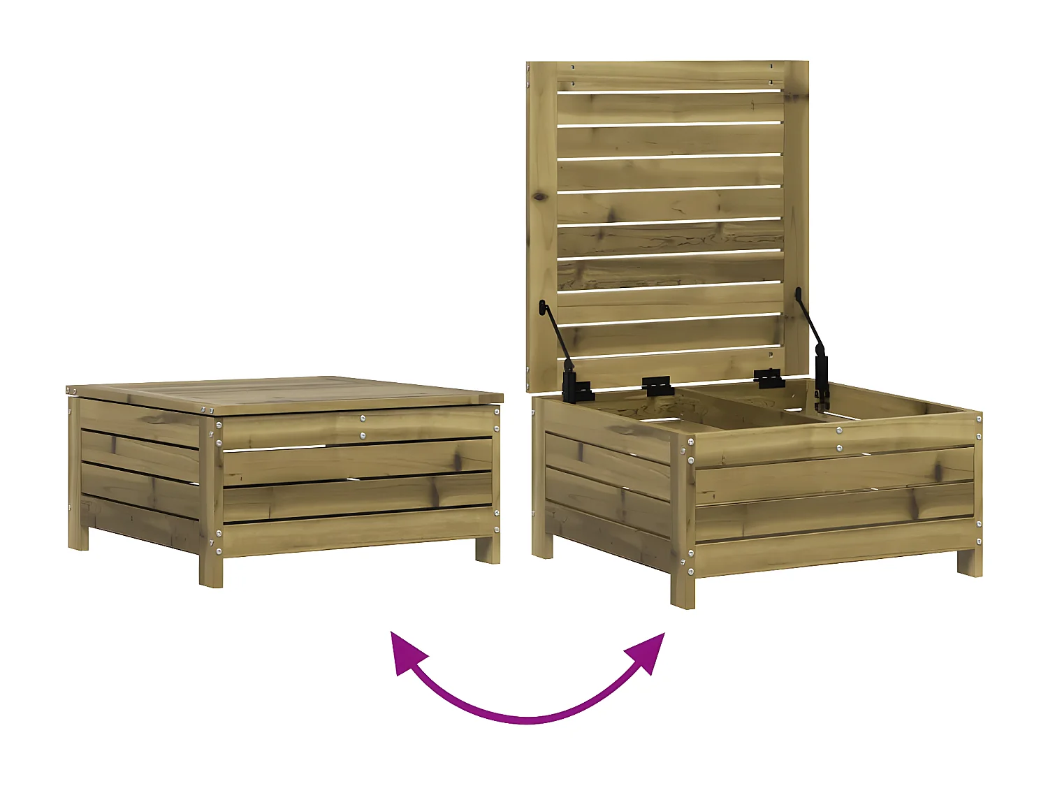 Salon de jardin 6 pcs bois de pin imprégné