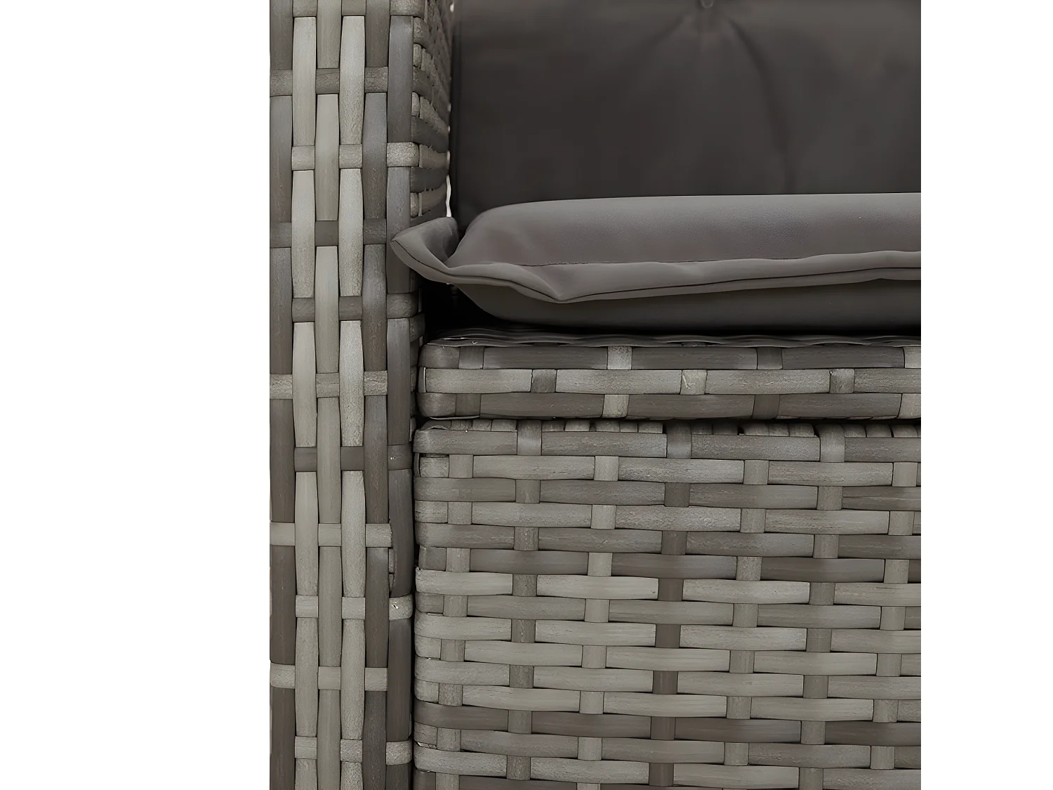 Ensemble à manger jardin 4pcs et coussins Gris Résine tressée