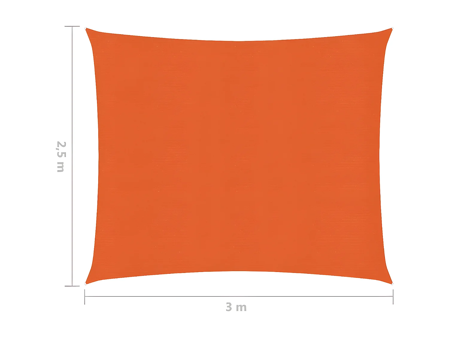 Voile d'ombrage 160 g-m² Orange 2,5x3 m PEHD