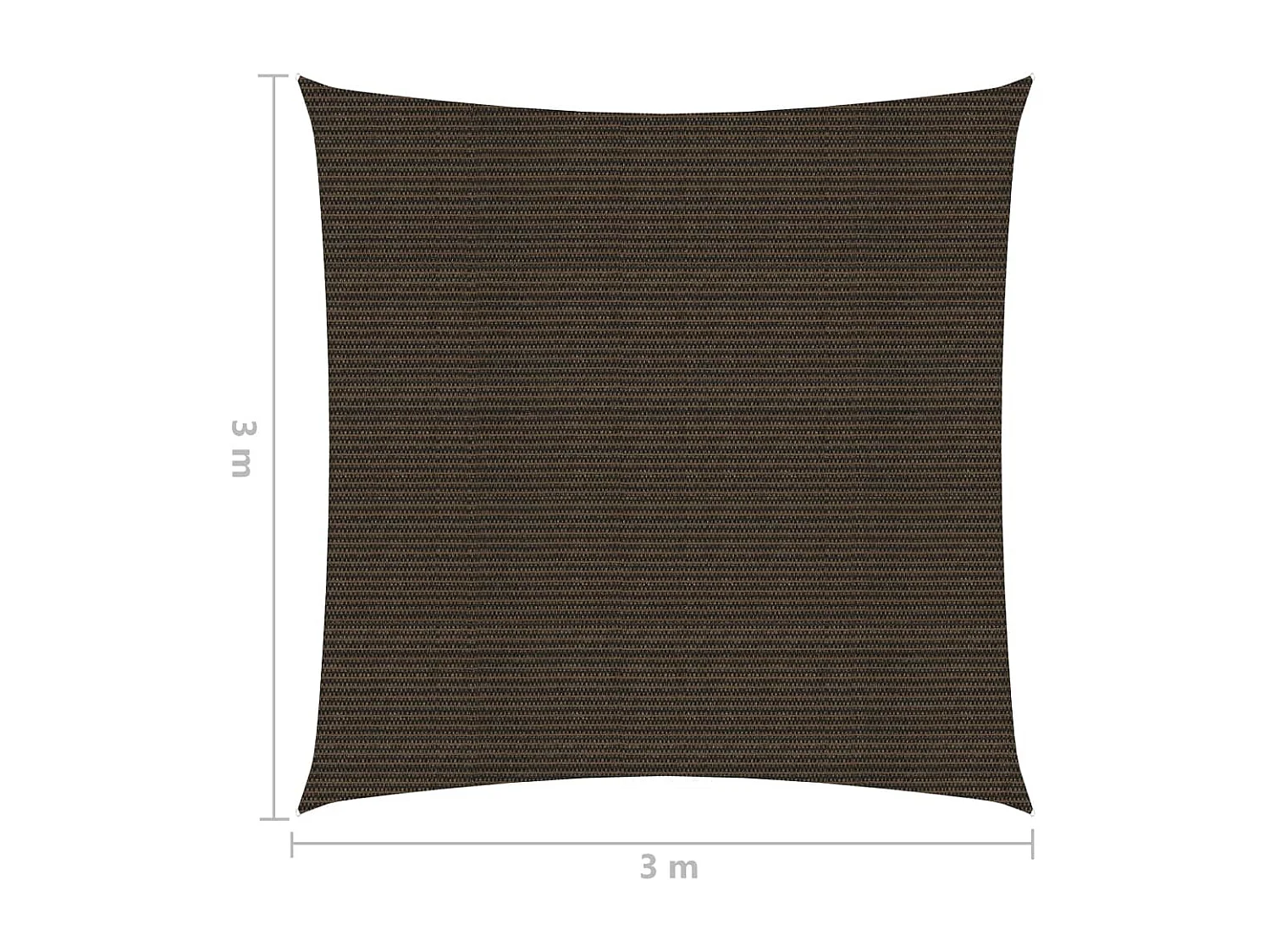 Voile d'ombrage 160 g-m² Marron 3x3 m PEHD