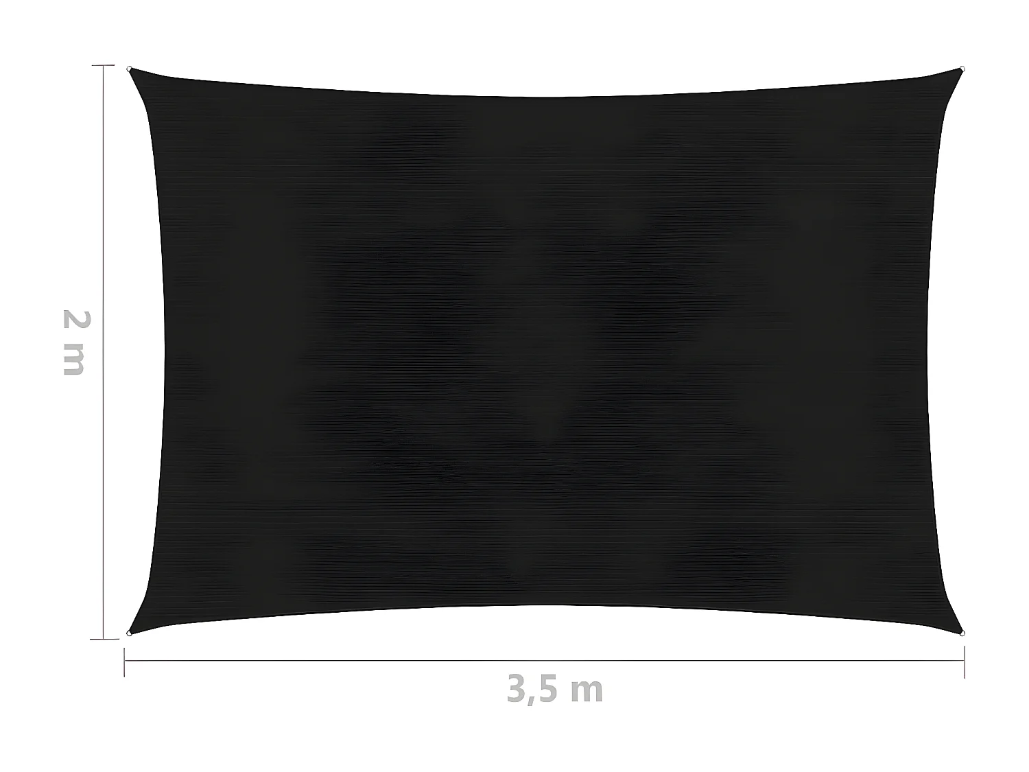 Voile d'ombrage 160 g-m² Noir 2x3,5 m PEHD