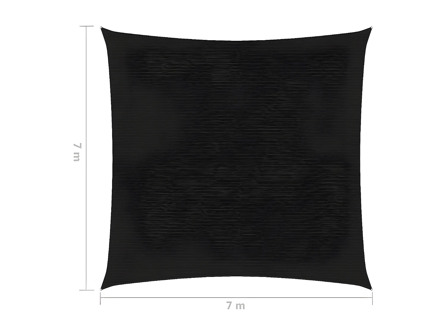 Voile d'ombrage 160 g-m² Noir 7x7 m PEHD