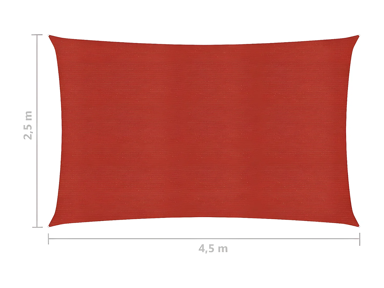 Voile d'ombrage 160 g-m² Rouge 2,5x4,5 m PEHD