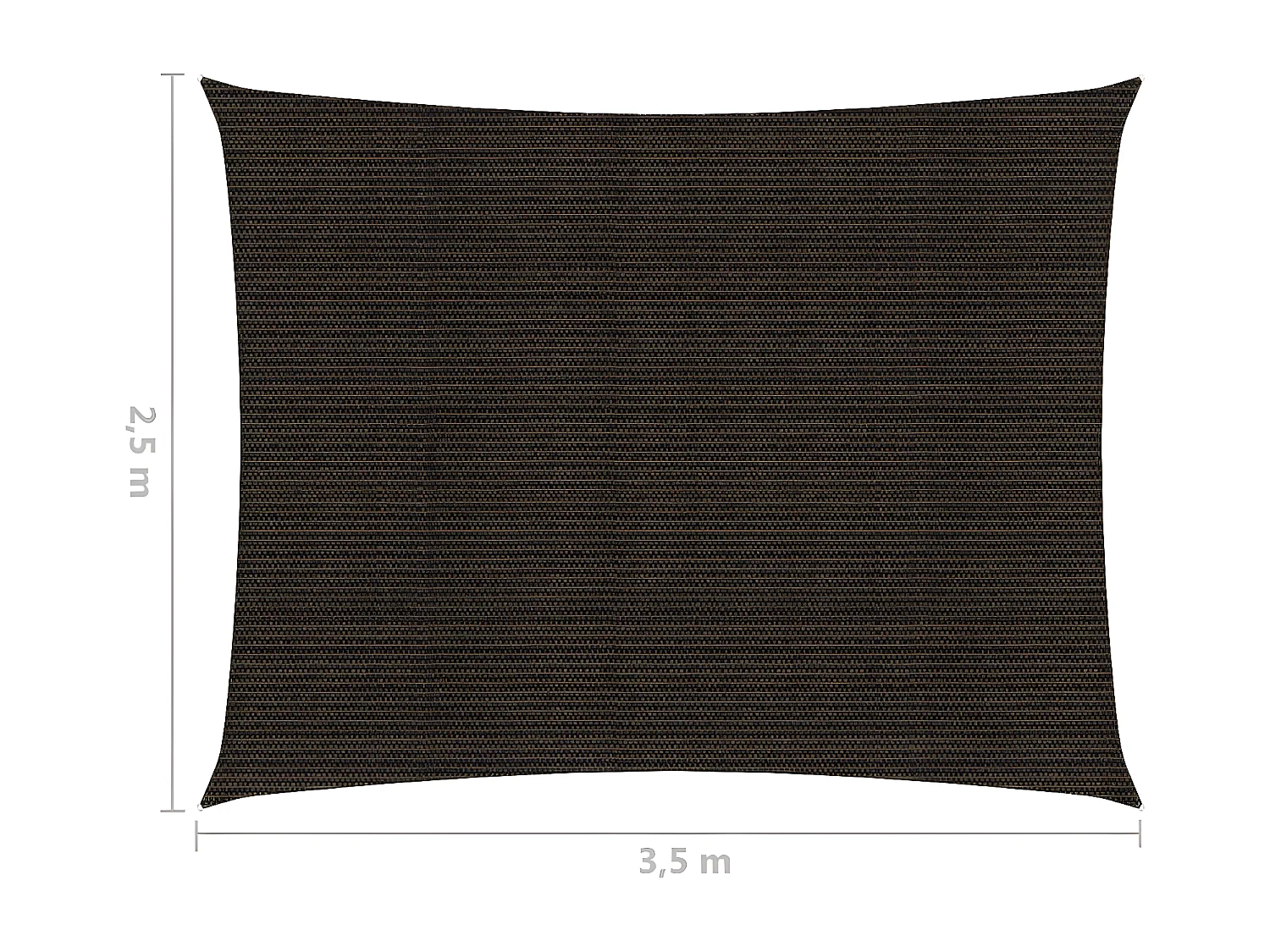 Voile d'ombrage 160 g-m² Marron 2,5x3,5 m PEHD