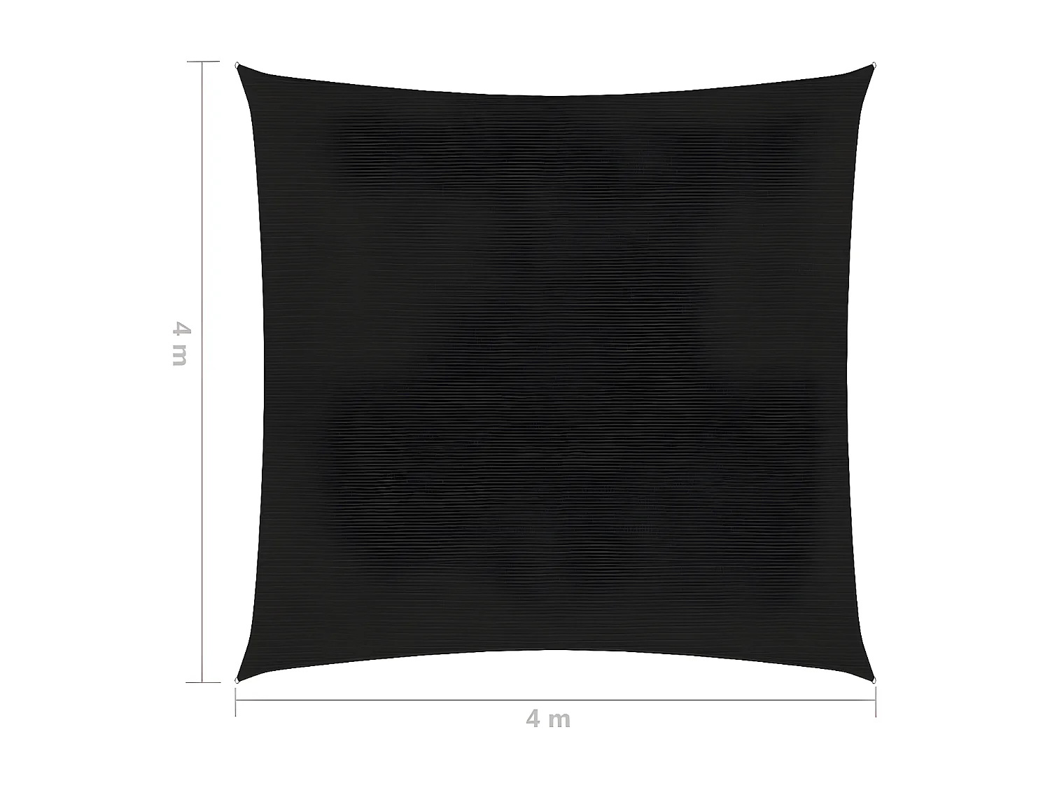 Voile d'ombrage 160 g-m² Noir 4x4 m PEHD