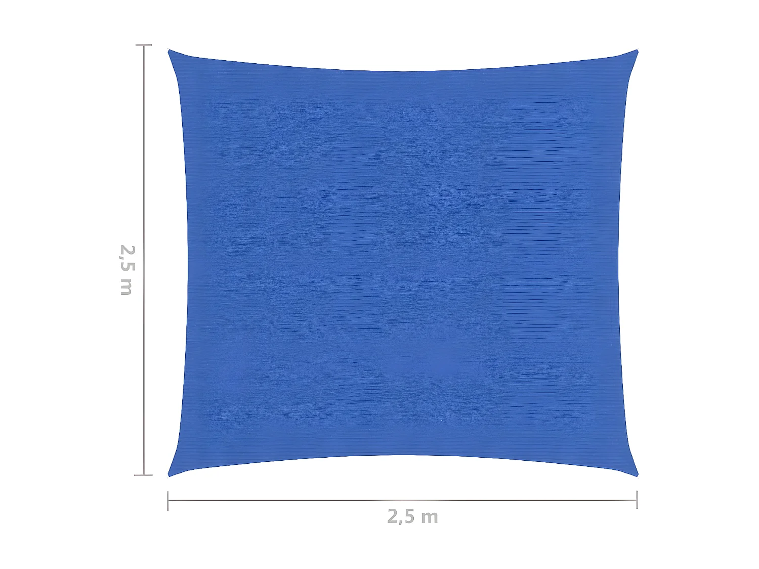 Voile d'ombrage 160 g-m² Bleu 2,5x2,5 m PEHD
