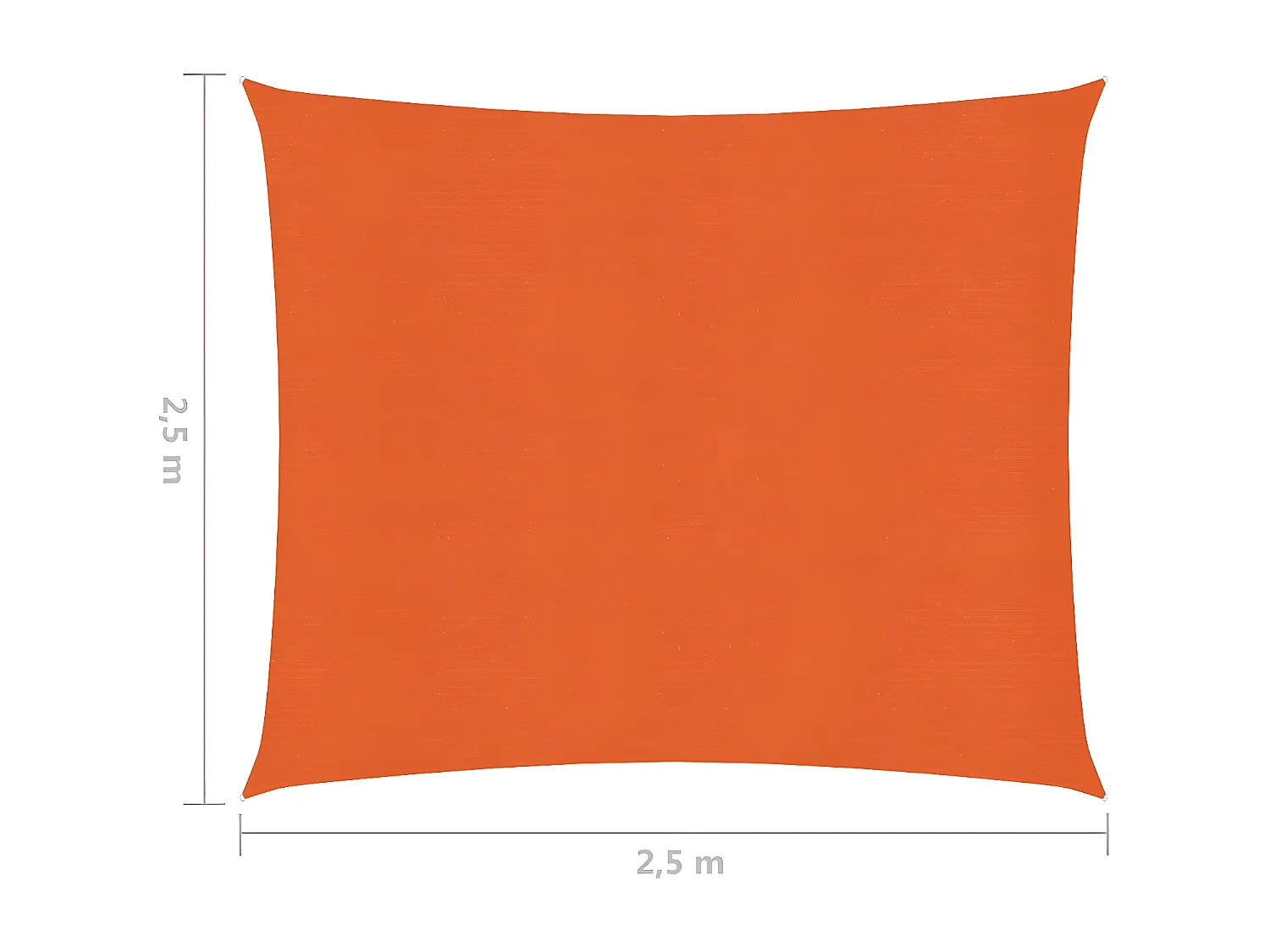 Voile d'ombrage 160 g-m² Orange 2,5x2,5 m PEHD