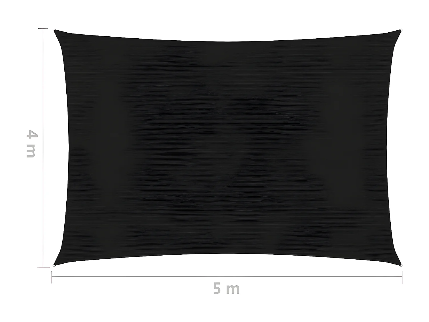 Voile d'ombrage 160 g-m² Noir 4x5 m PEHD